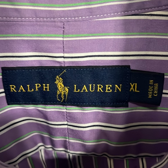 Ralph Lauren Lavender Green And White Shirt - Picture 6 of 6